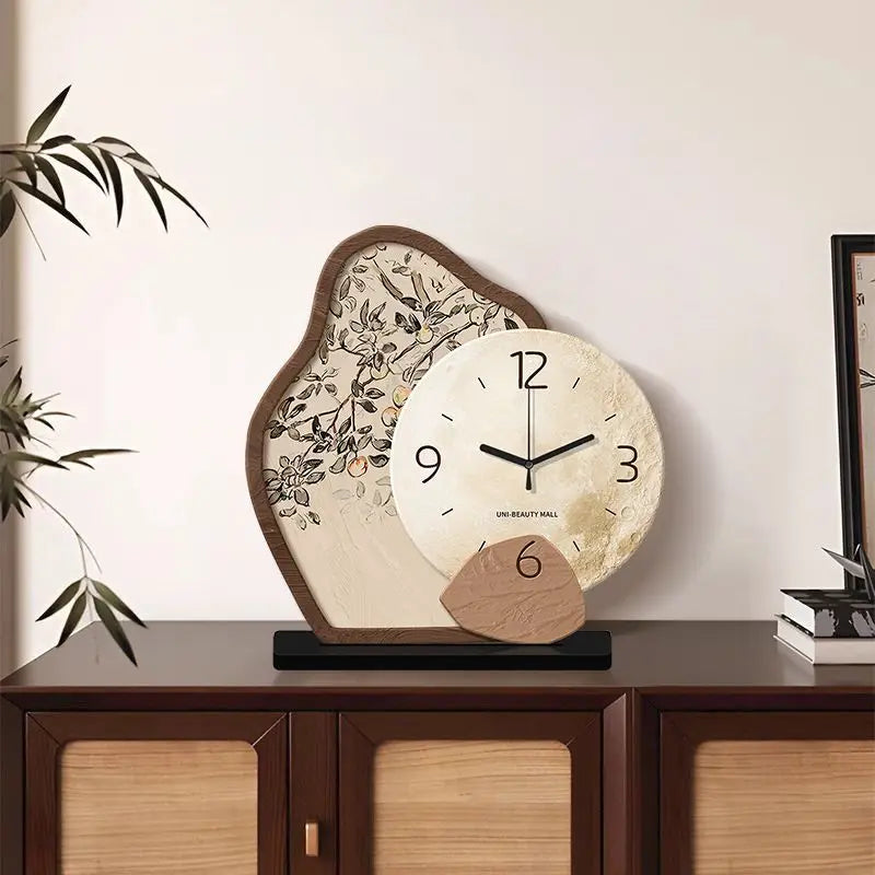 Antique Style Silent Desktop Clock — Acrylic Table Clock for Living Room