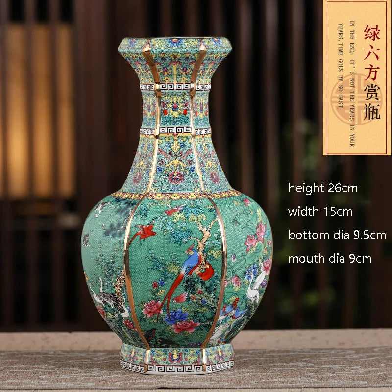 Jingdezhen Enamel Porcelain Square Vase – Chinese Collectible Decorative Piece