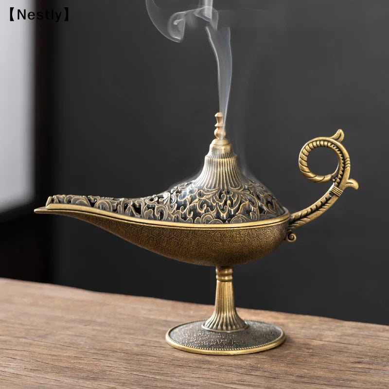Metal Arabic Lamp Design Incense Burner – Home Decor Accent