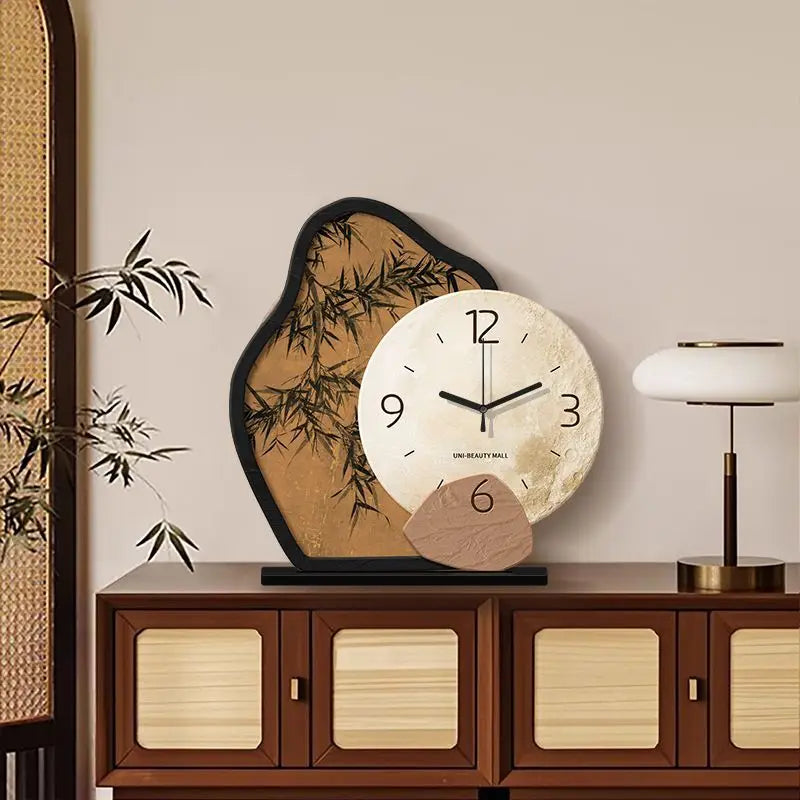 Antique Style Silent Desktop Clock — Acrylic Table Clock for Living Room