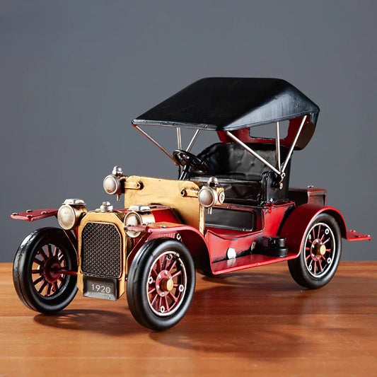Vintage Nostalgic Car Model — Retro Metal Desktop Decoration for Home & Office