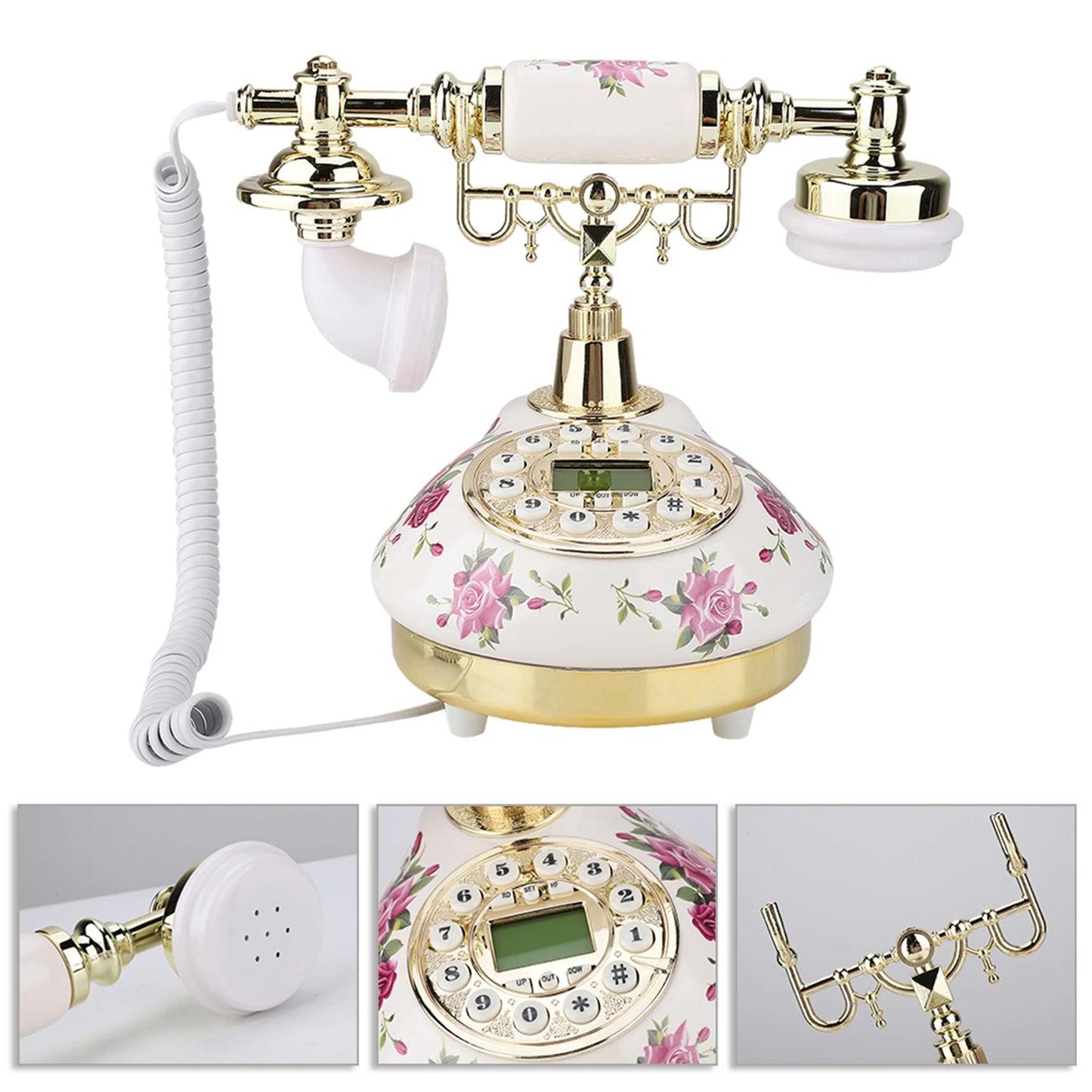 Antique Telephone MS-9101 — Vintage Retro Ceramic Phone for Home Decor