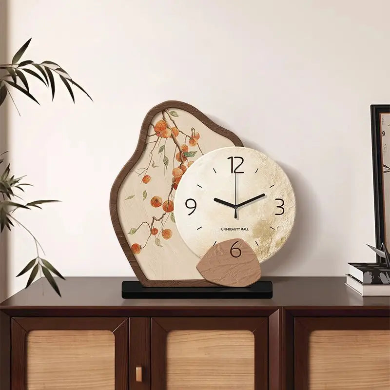 Antique Style Silent Desktop Clock — Acrylic Table Clock for Living Room