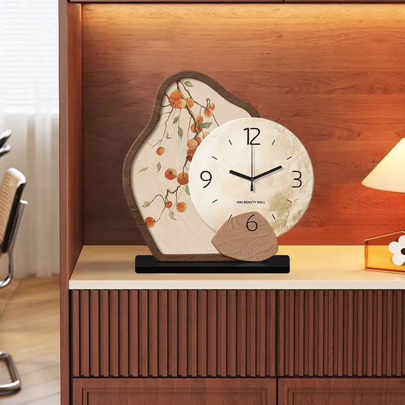 Antique Style Silent Desktop Clock — Acrylic Table Clock for Living Room