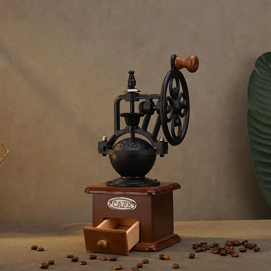 Vintage Antique Crank Coffee Grinder Model — Retro Home Bar & Cafe Decor