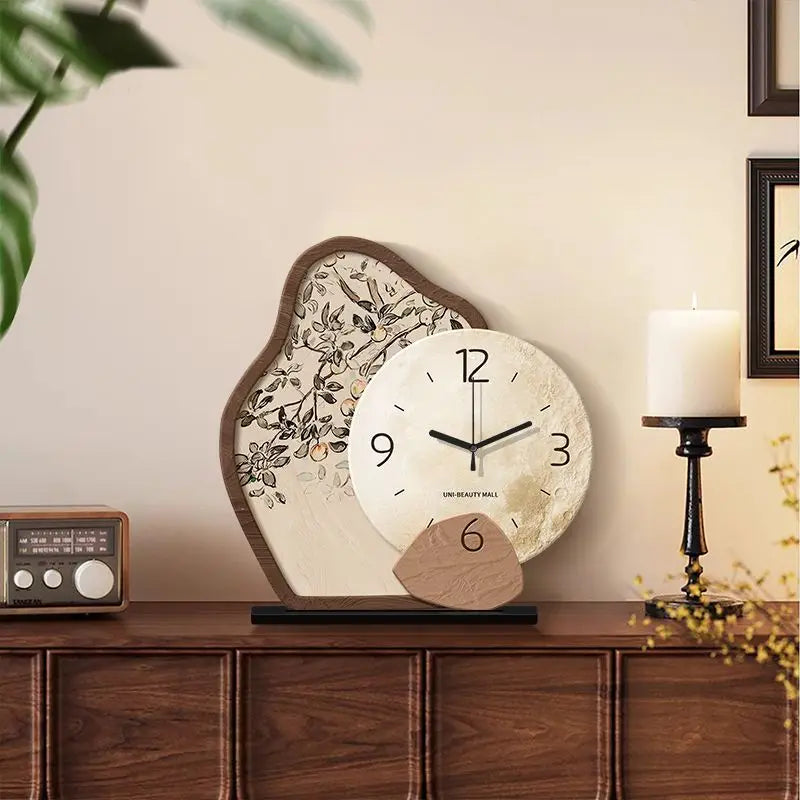 Antique Style Silent Desktop Clock — Acrylic Table Clock for Living Room
