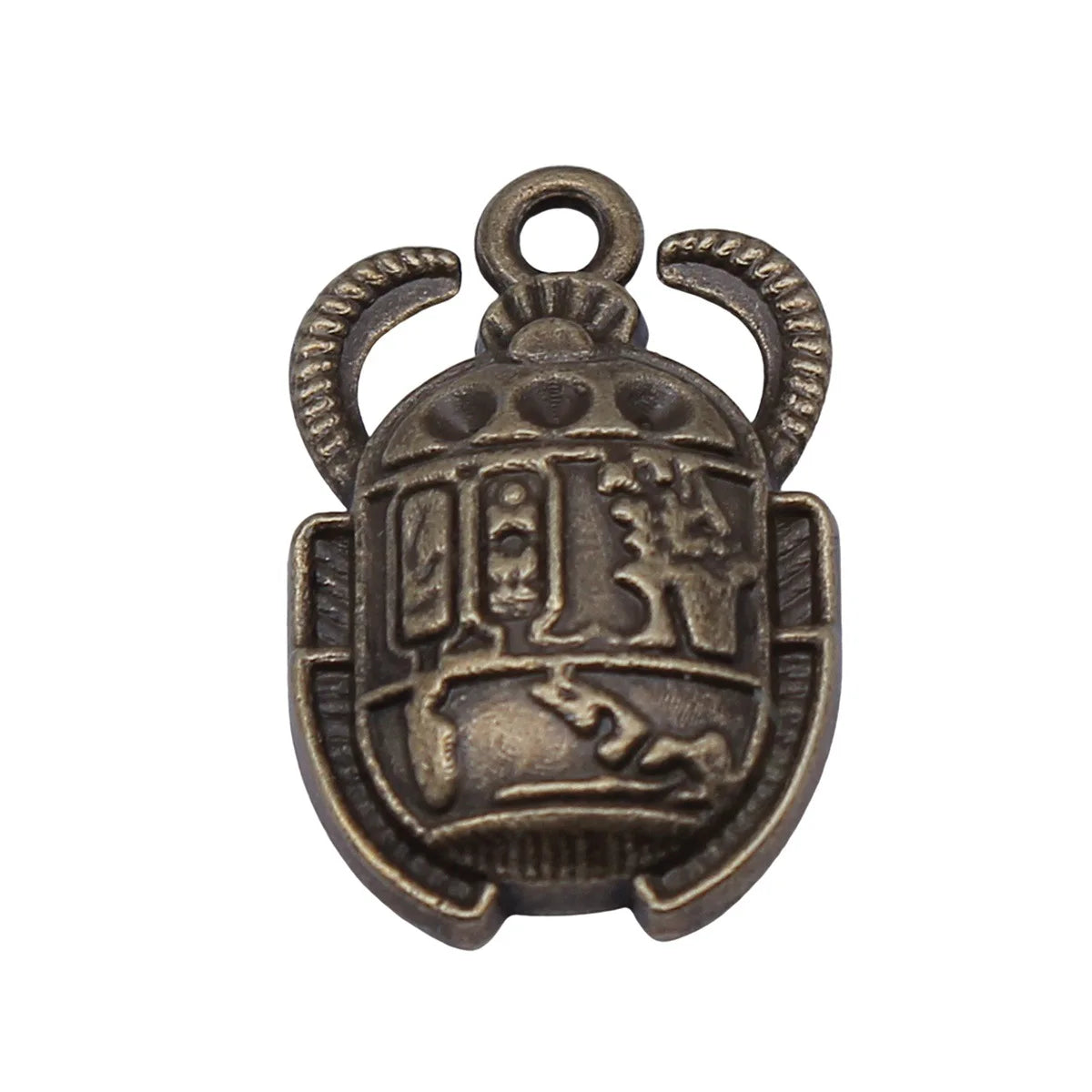 Ancient Egyptian Scarab Charms – Pack of 10 Zinc Alloy Pendants (25x16mm)
