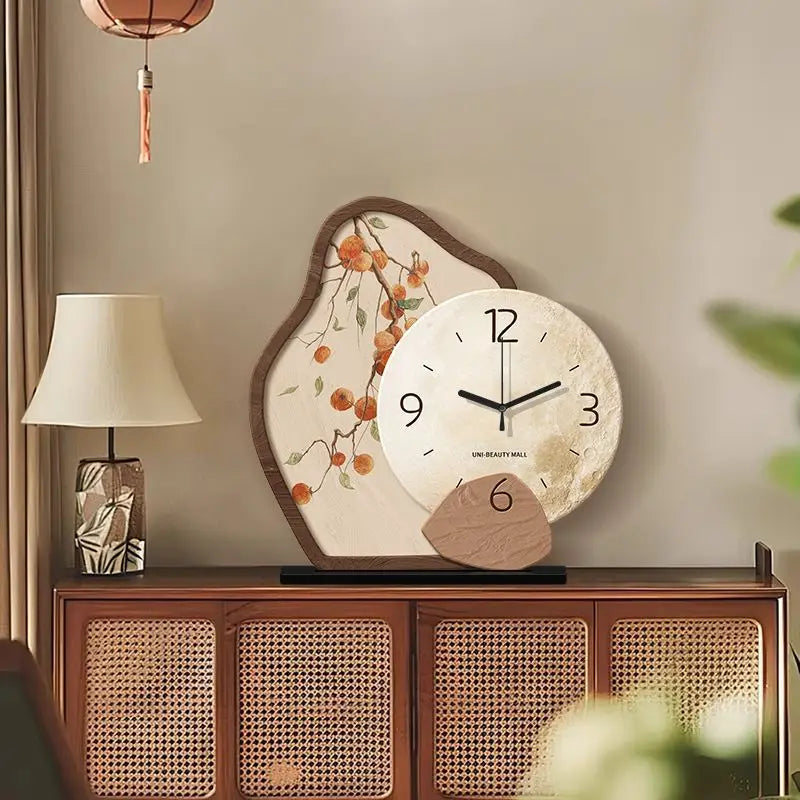 Antique Style Silent Desktop Clock — Acrylic Table Clock for Living Room