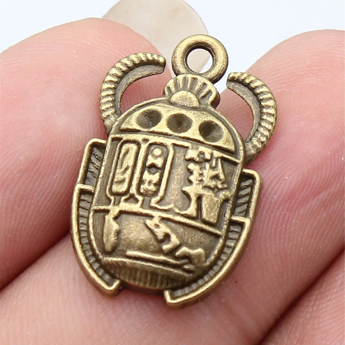 Ancient Egyptian Scarab Charms – Pack of 10 Zinc Alloy Pendants (25x16mm)