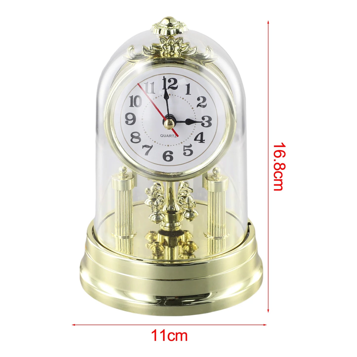 Vintage European Style Table Clock with Pendulum & Chime — Antique Retro Design
