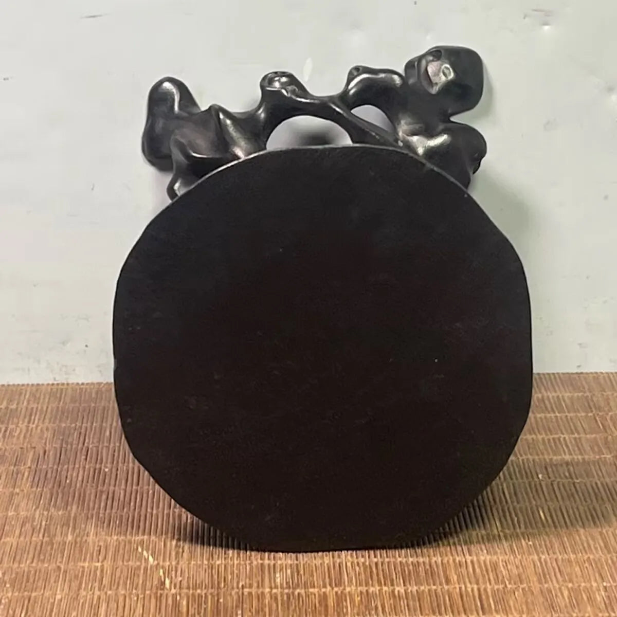 Antique Ebony Wood Display Stand Base — For Miniatures, Vases & Figurines