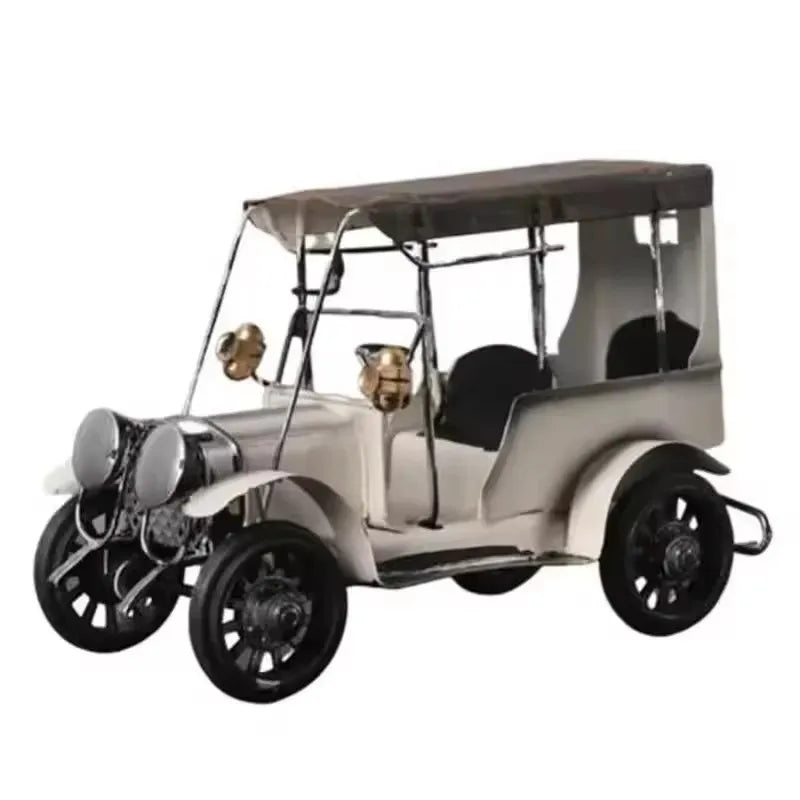Retro Tin Antique Car Model — Vintage Wind-Up Desktop Ornament & Kids Gift